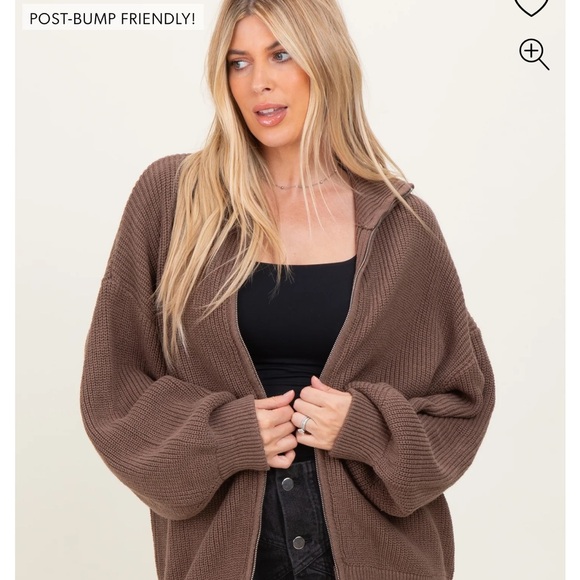 Pinkblush Chocolate Brown Women's Cardigan maternity - Picture 5 of 6